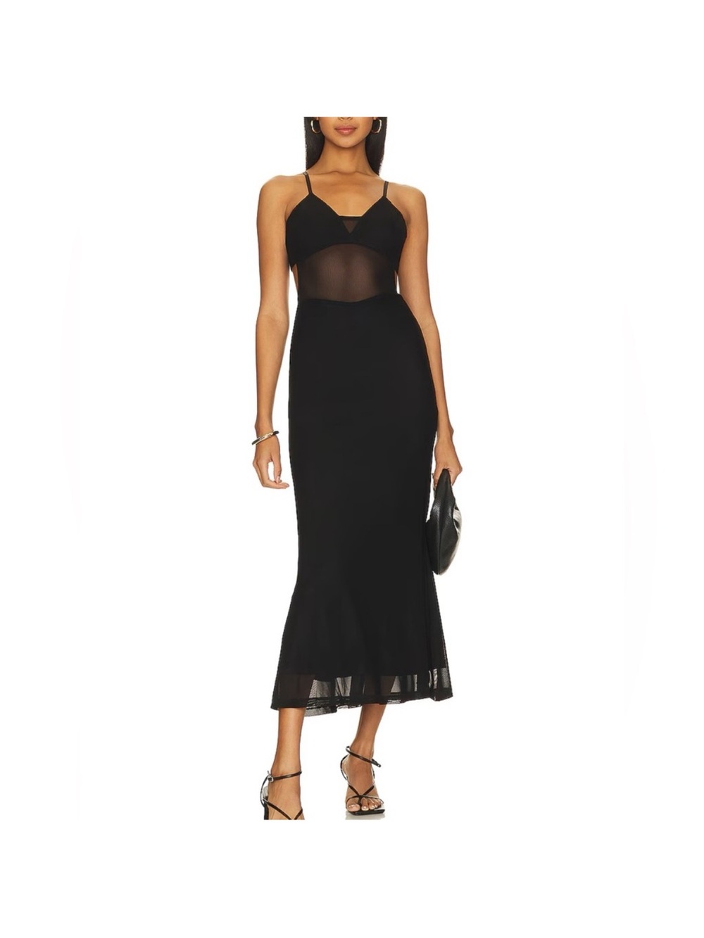 Bardot Black Harlequin Midi Dress